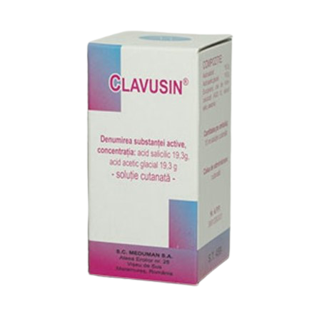 Clavusin soluţie cutanată, 175,6 mg /175,6 mg/ ml, 10 ml, Meduman Viseu