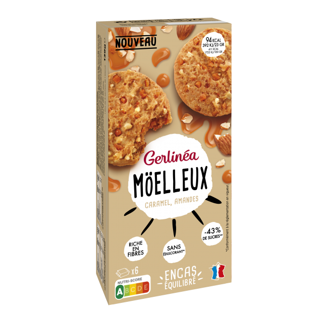 Biscuiti cu caramel si migdale Moelleux, 138 g, Gerlinea