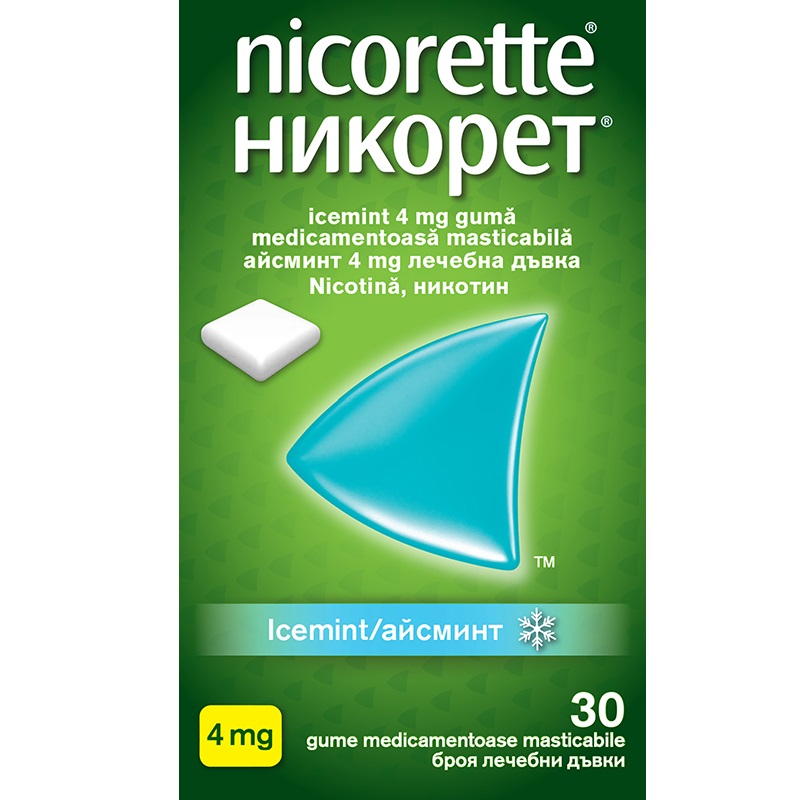 Nicorette IceMint guma, 4 mg, 30 bucati, Mcneil