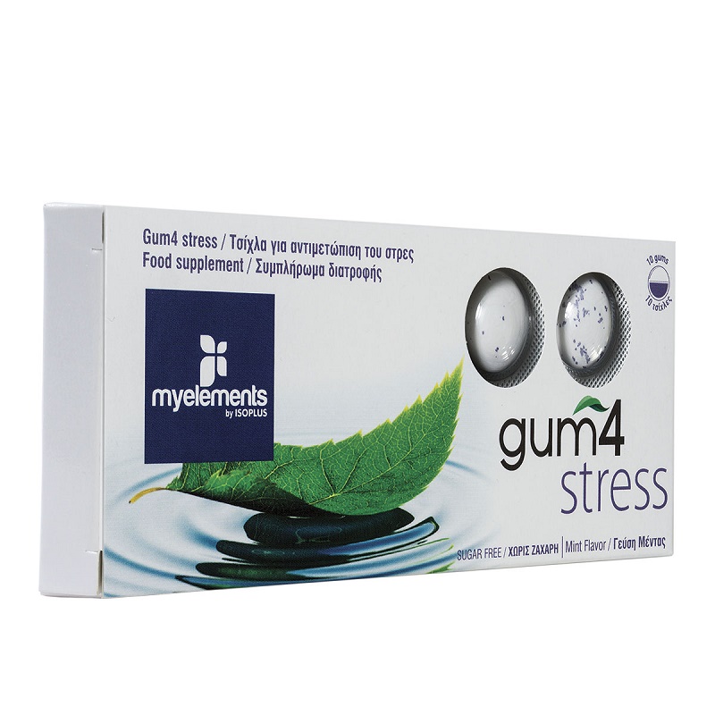 Guma de mestecat Gum4 Stress with Mint flavor, 10 bucati, My Elements
