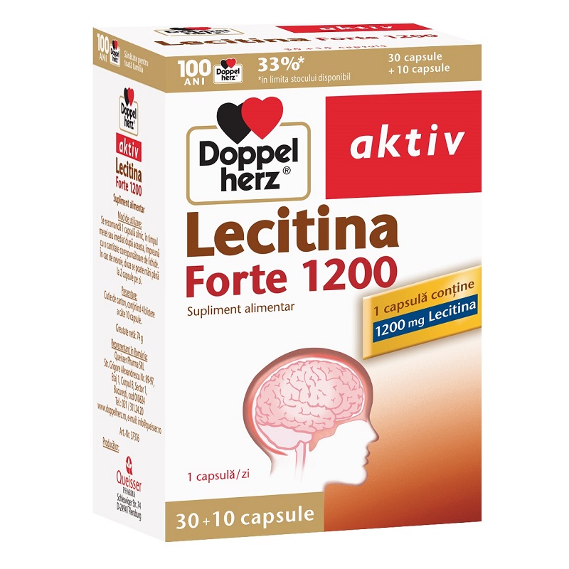 Lecitina Forte, 30 + 10 capsule, Doppelherz 