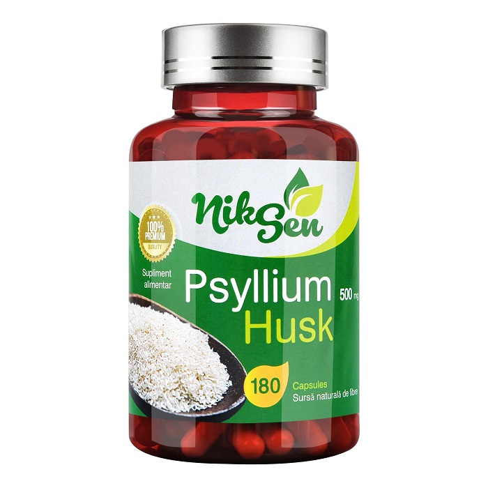 Psyllium Husk, 180 capsule, Niksen 