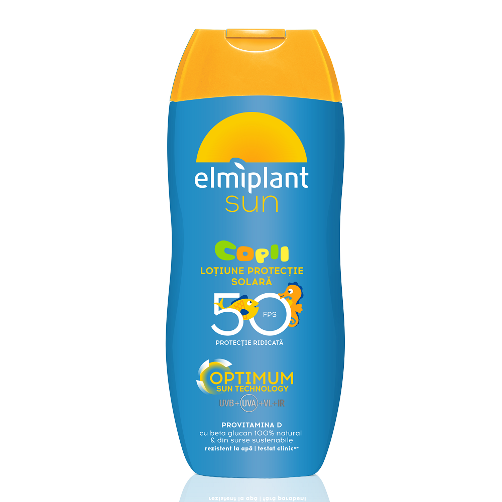 Lotiune de protectie solara pentru copii cu SPF 50 Optimum Sun, 200 ml, Elmiplant
