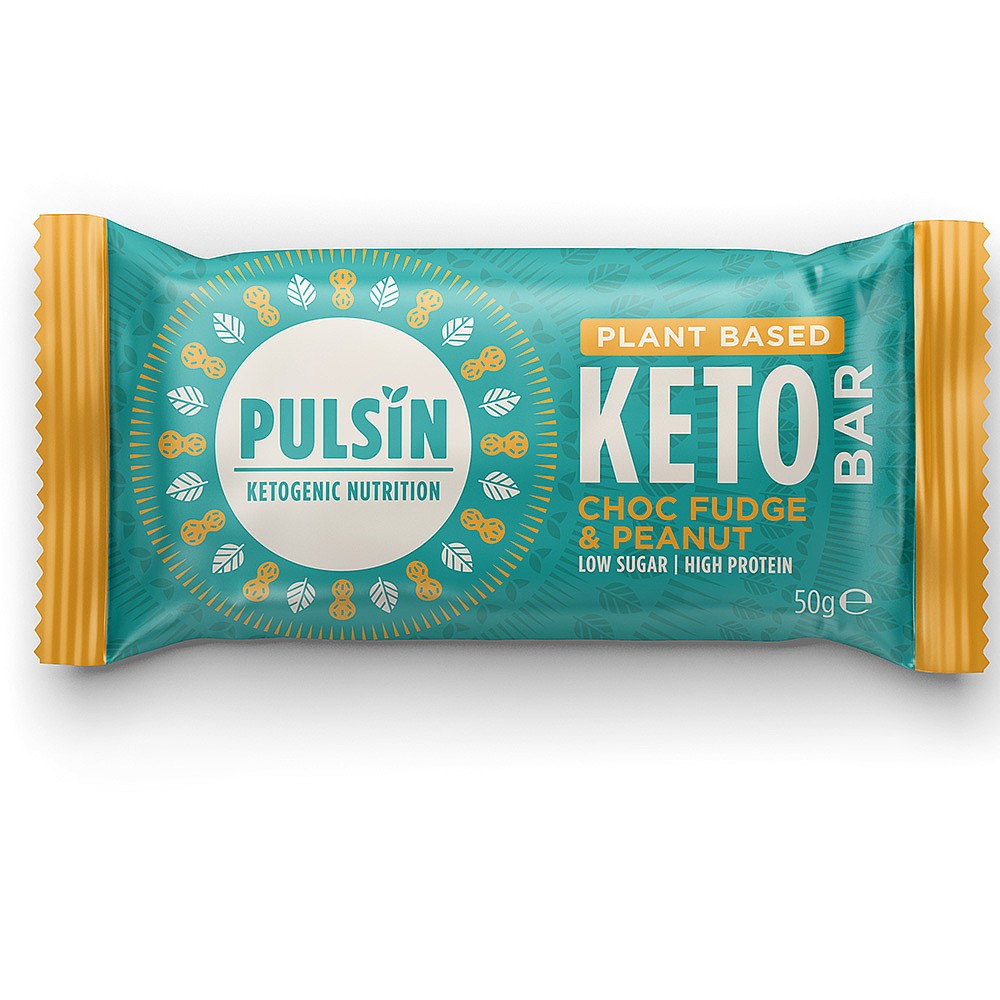 Baton proteic Keto cu Fudge de ciocolata & arahide, Pulsin