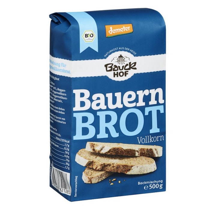 Premix pentru paine integrala de grau, 500 g, Bauckhof  