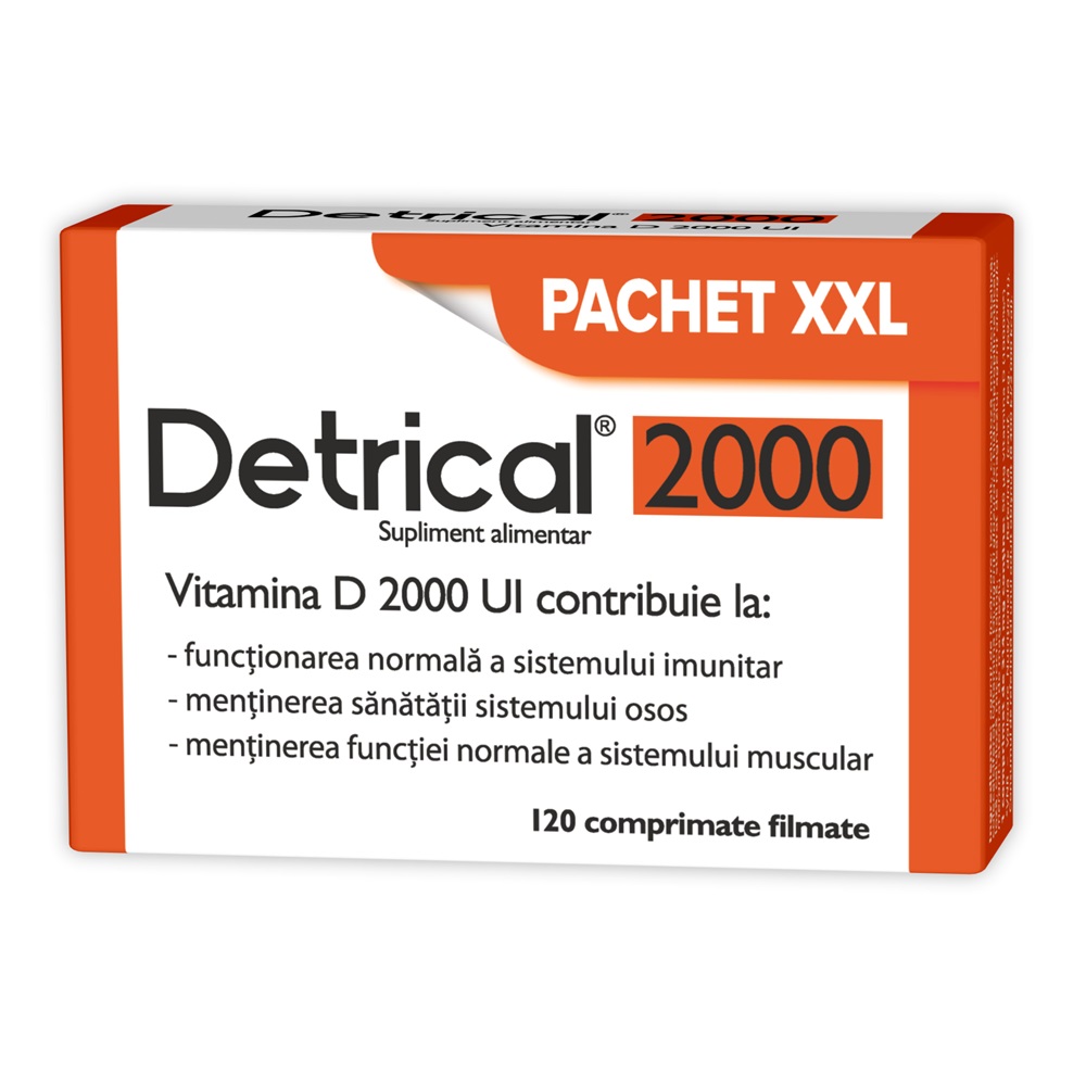 Detrical Vitamina D 2000UI, 120 comprimate filmate, Zdrovit