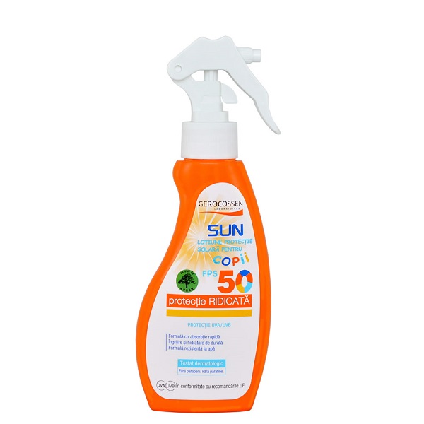 Spray de protectie solara pentru copii SPF 50, Sun, 200 ml, Gerocossen