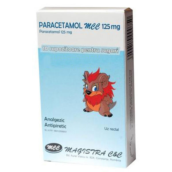 Paracetamol MCC, 125 mg, 10 supozitoare, Magistra