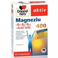 Magnesium 400+Acid folic+Vitamina B1+B6+B12, 30 comprimate, Doppelherz