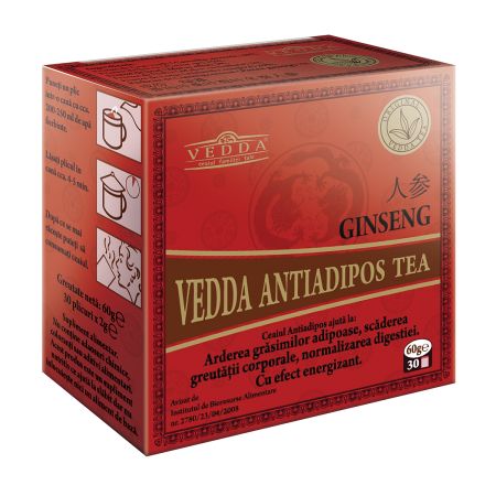 Ceai antiadipos cu ginseng, 30 plicuri - Vedda