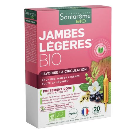 Jambes Legeres Bio, 20 x 10 ml, Santarome