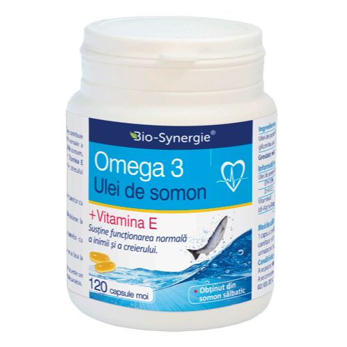 Omega 3 ulei de somon + vitamina E, 120 apsule, Bio Synergie