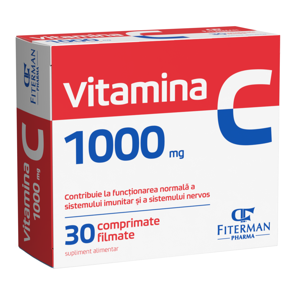 Vitamina C 1000 mg, 30 comprimate filmate, Fiterman
