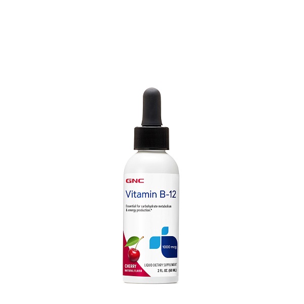 Vitamina B-12 1000 mcg cu aroma de cirese (705813), 60 ml, GNC