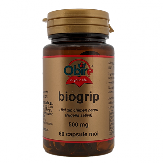 Biogrip Ulei din seminte de chimen negru 500 mg, 60 capsule moi, Obire