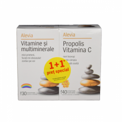 Pachet Vitamine si Multiminerale, 30 cpr + Propolis Vitamina C, 40 cpr, Alevia 6423602003288