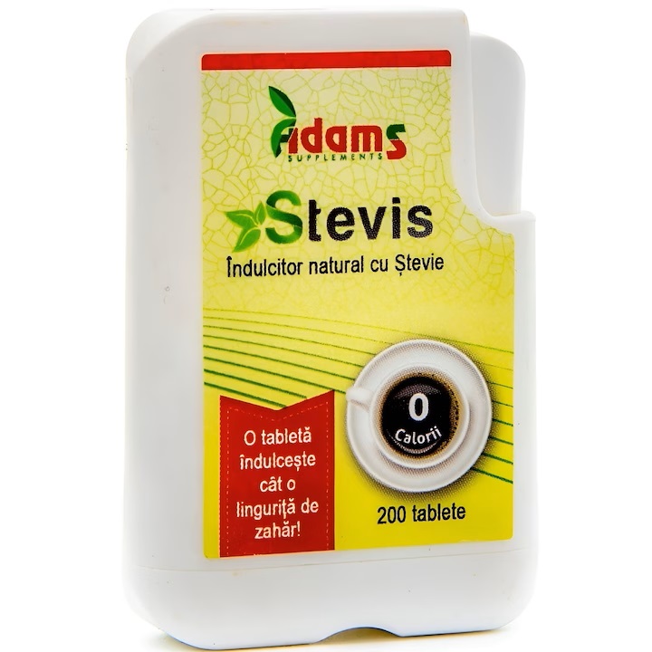 Indulcitor natural cu stevie Stevis, 200 tablete, Adams