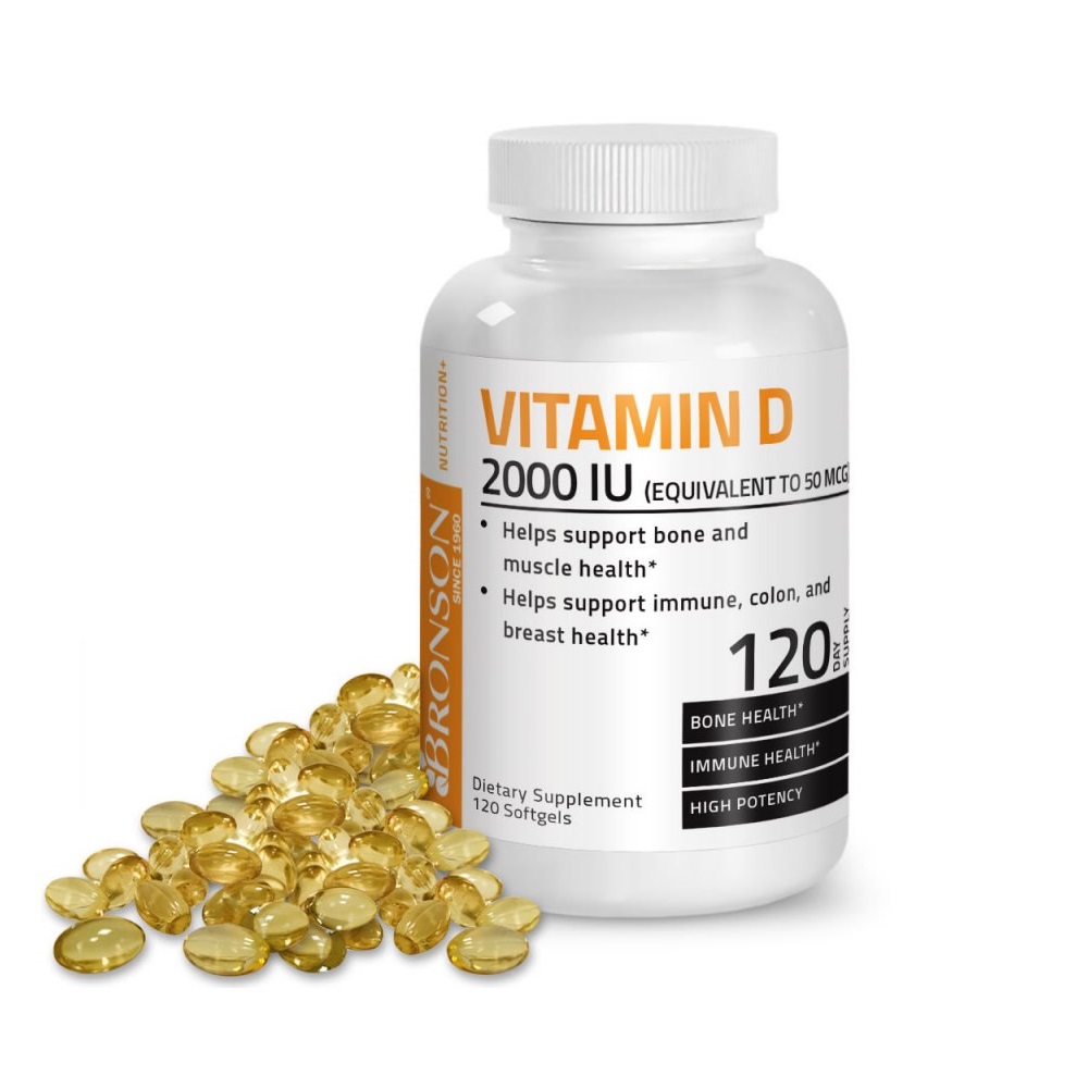 Vitamina D3 2000 UI, 120 capsule, Bronson Laboratories
