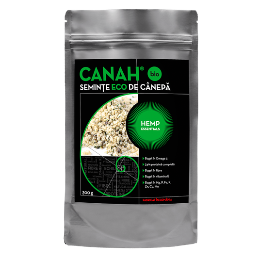 Seminte decorticate de canepa ECO, 300 g, Canah 