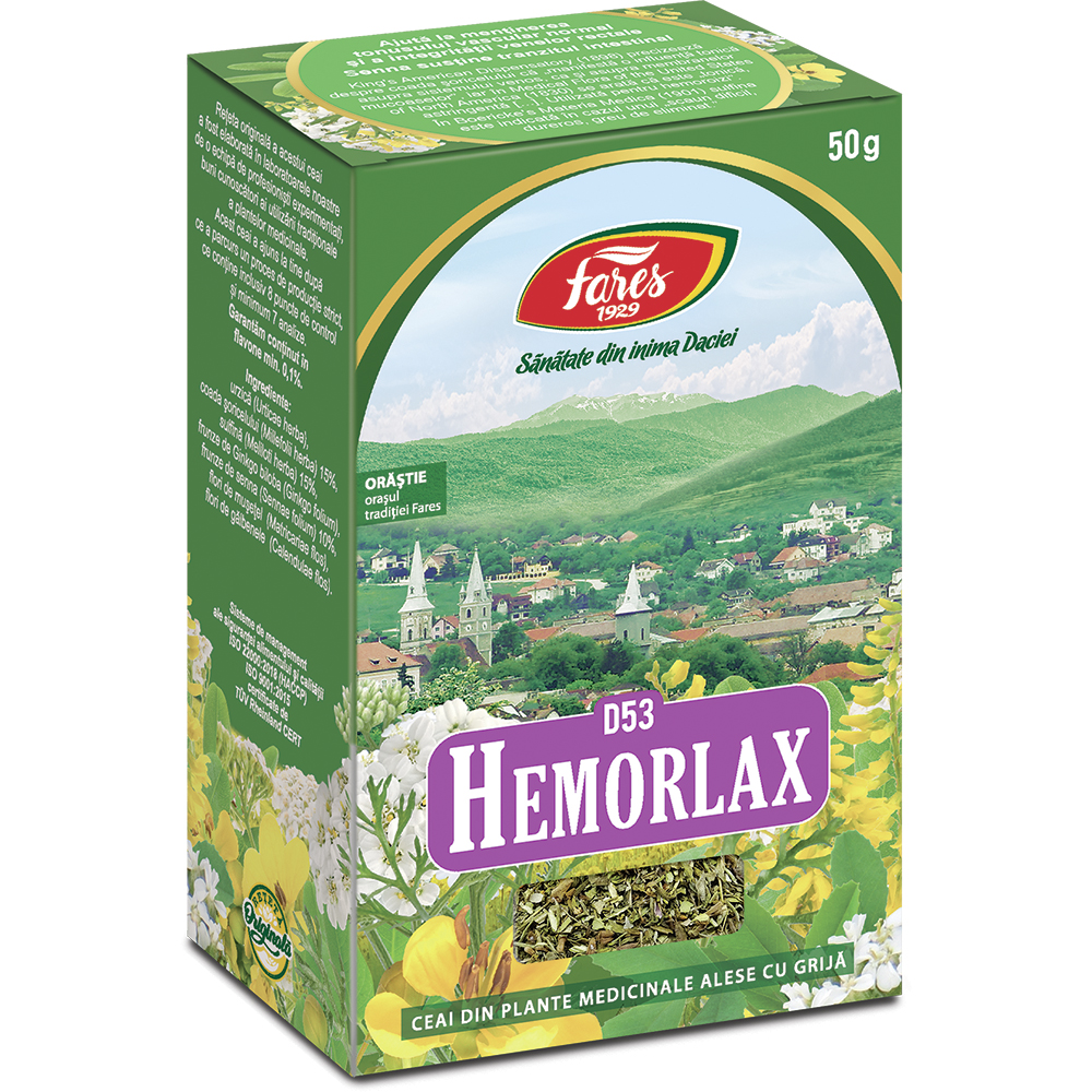 Ceai Hemorlax, D53, 50 g, Fares