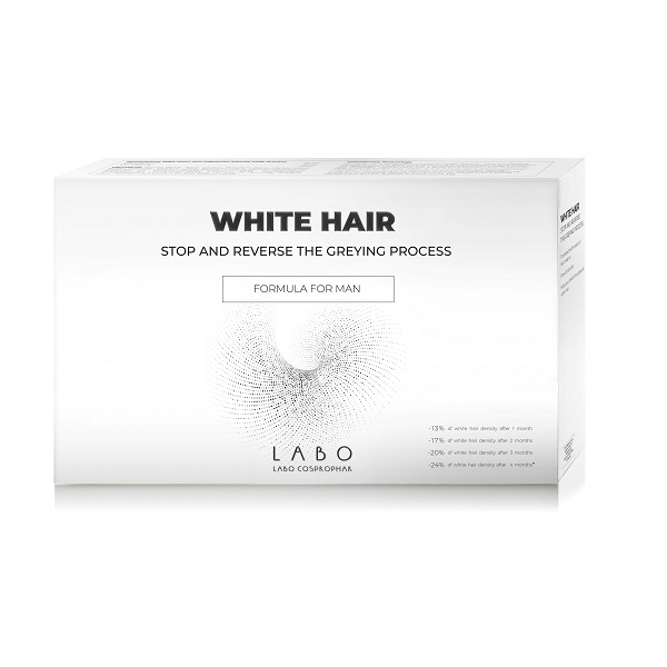 Tratament impotriva incaruntirii parului pentru barbati White Hair, 40 fiole, Labo	