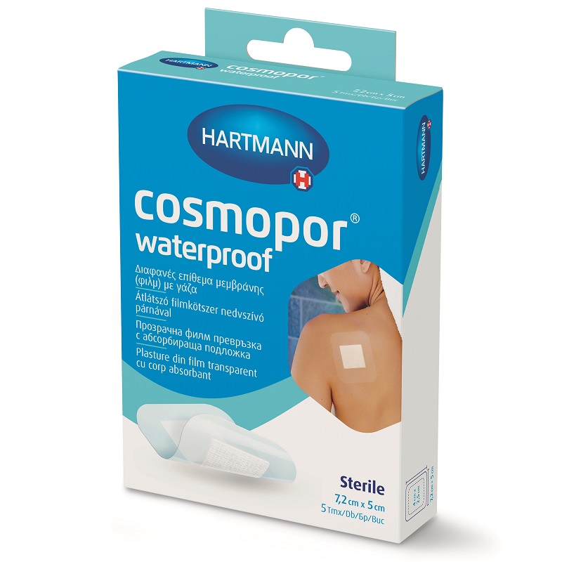 Plasturi sterili Cosmopor Waterproof 7,2 x 5 cm, 5 bucati, Hartmann