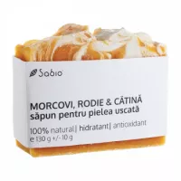 Sapun natural pentru pielea uscata cu morcovi, rodie si catina, 130 g, Sabio