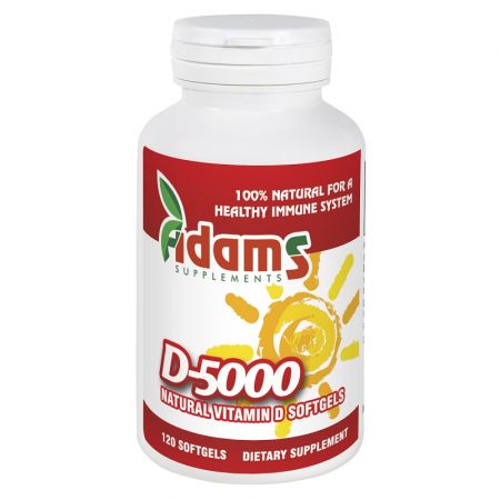 Vitamina D-5000, 120 capsule moi - Adams Vision