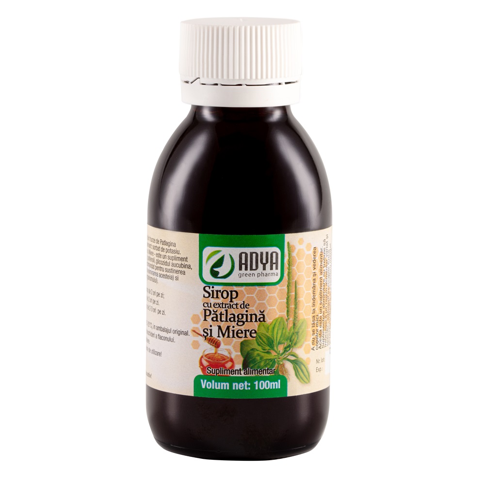 Sirop cu patlagina cu miere, 100 ml, Adya Green Pharma