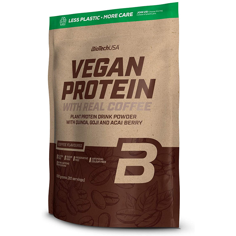 Vegan Protein cu aroma de cafea, 500 grame, BioTech USA