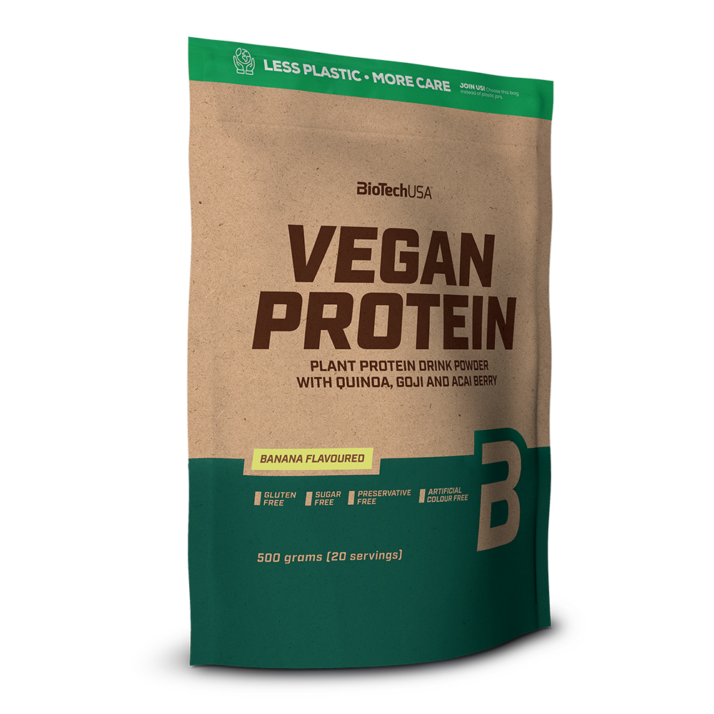 Vegan Protein cu aroma de banane, 500 grame, BioTech USA