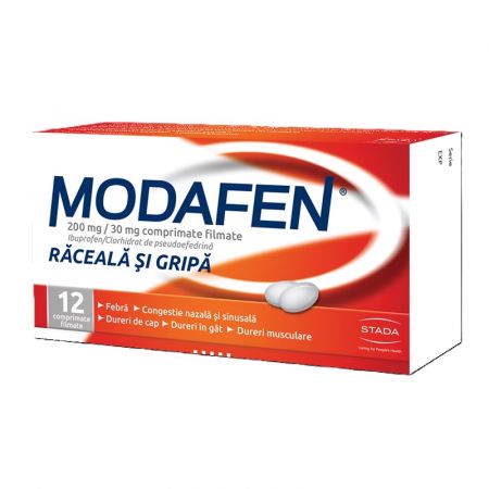 Modafen, 200 mg/30 mg, 12 comprimate filmate, Stada