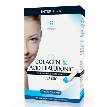 Colagen cu Acid Hialuronic, 30 capsule - Interherb