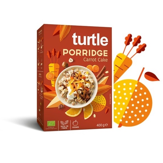 Cereale porridge organic Carrot Cake, 400 g, Turtle