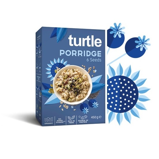 Porridge Bio cu 6 tipuri de seminte, 450 g, Turtle