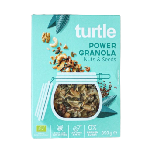 Power granola Bio cu nuci si seminte, 350 g, Turtle