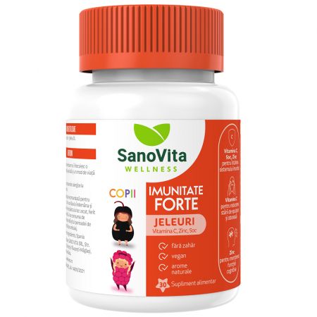 Jeleuri cu vitamine pentru copii Imunitate Forte, 30 bucati - Sanovita Wellness