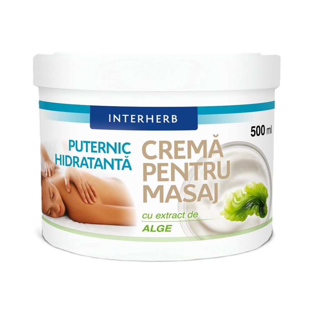 Crema puternic hidratanta pentru masaj cu extract de alge, 500 ml, Interherb