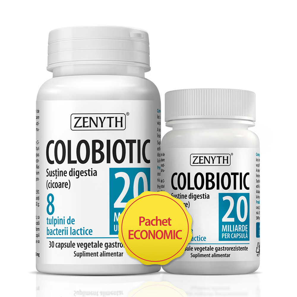 Pachet Colobiotic, probiotic 20 miliarde, 30 + 10 capsule, Zenyth