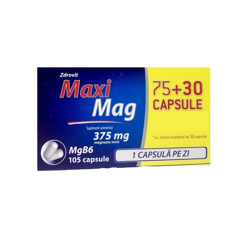 MaxiMag, 375 mg, 75+30 capsule, Zdrovit