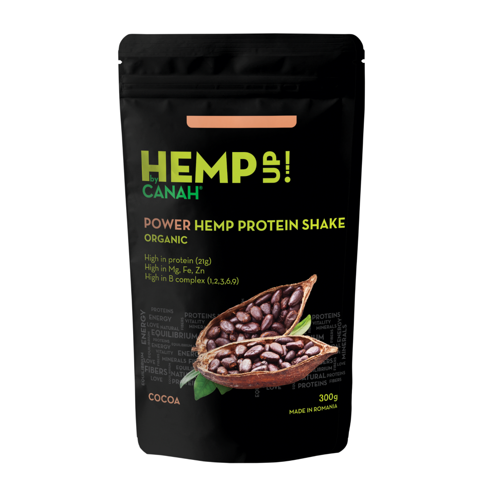 Shake proteic din canepa Bio Hemp Up, 300 g, Canah