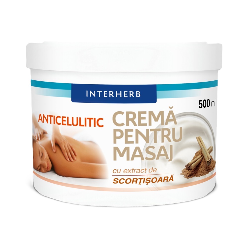 Crema de masaj anticelulitica cu scortisoara, 500 ml, Interherb