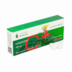Vitamina C cu aroma de capsuni, 20 comprimate, Remedia