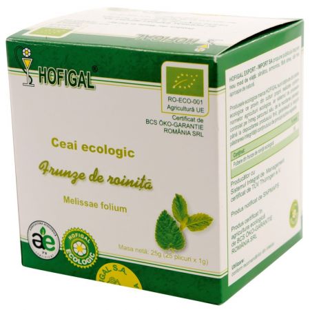 Ceai ecologic frunze de roinita, 25 plicuri - Hofigal