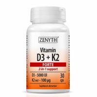 Vitamin D3 + K2 Forte, 30 capsule, Zenyth