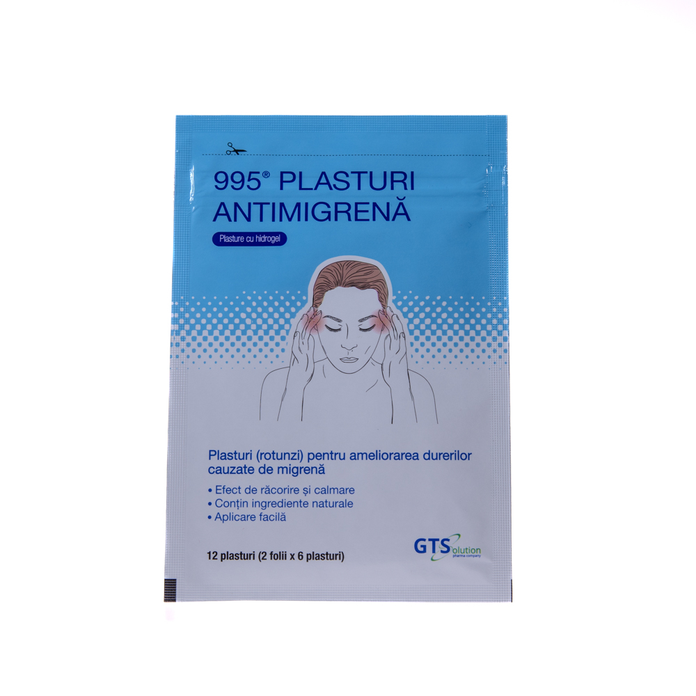 Plasturi antimigrena, 12 plasturi, Wooshin Labottach