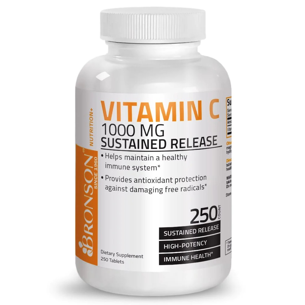 Vitamina C, 1000 mg, 250 tablete, Bronson Laboratories