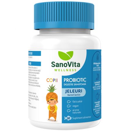 Jeleuri cu probiotic pentru copii, 30 bucati - Sanovita Wellness