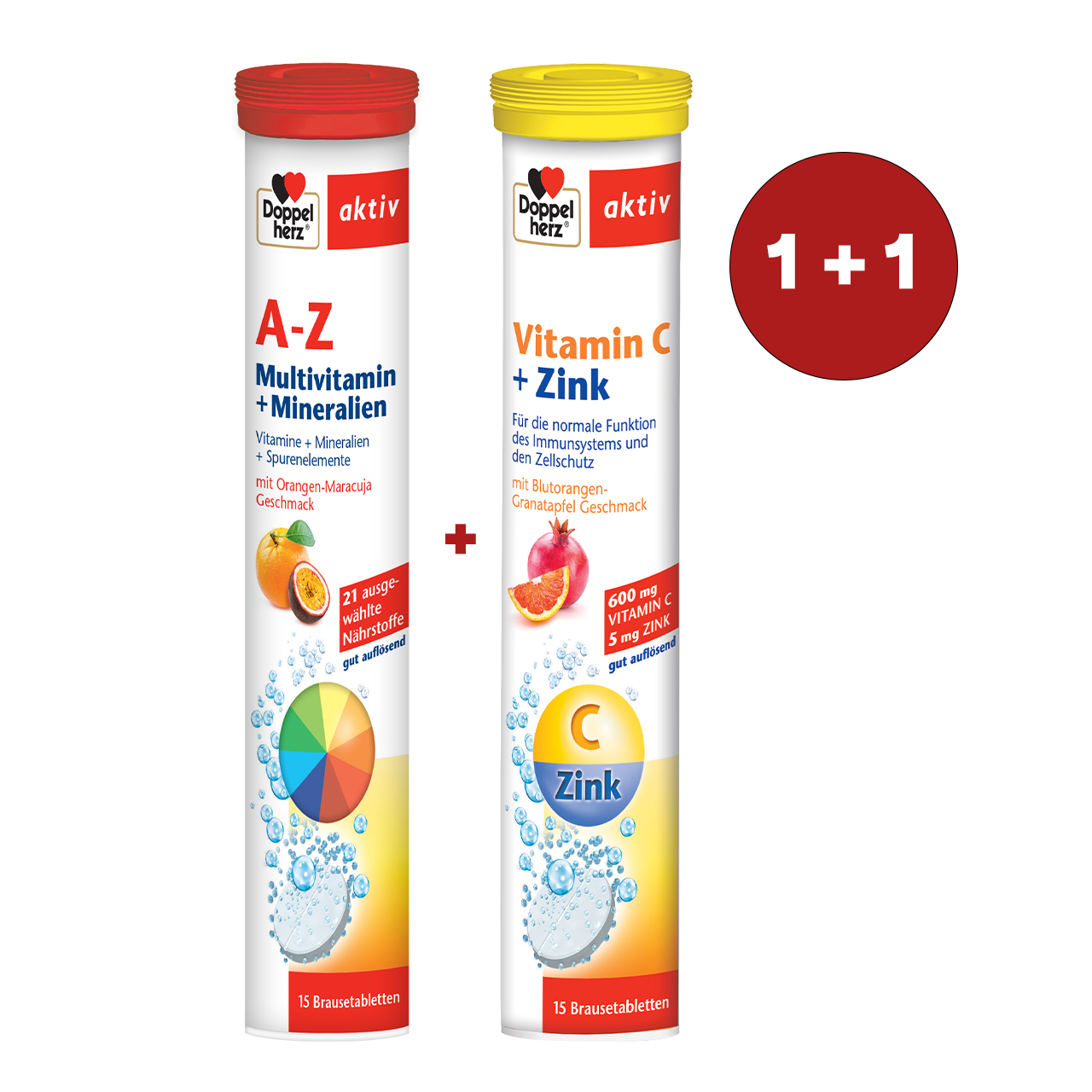 Pachet A-Z Vitamine Minerale Microelemente, 15 comprimate + Vitamina C+Zinc, 15 comprimate, Doppelherz