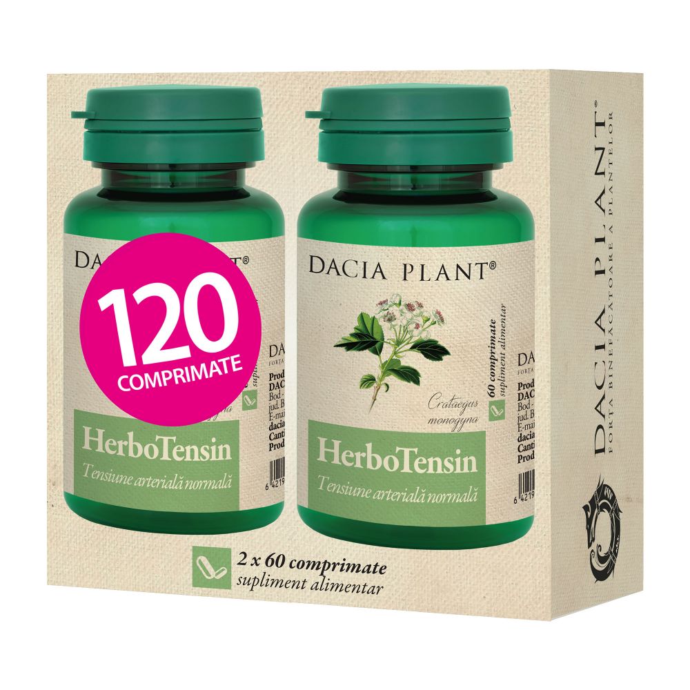 HerboTensin (Reglator al Tensiunii), 120 comprimate, Dacia Plant